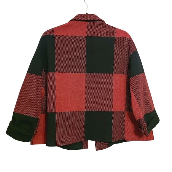 Neil Barrett | Women's Plaid Red and Black Cropped Jacket (Size Large) - Picture 13 of 13